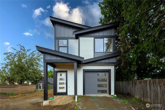 contemporary house with a garage