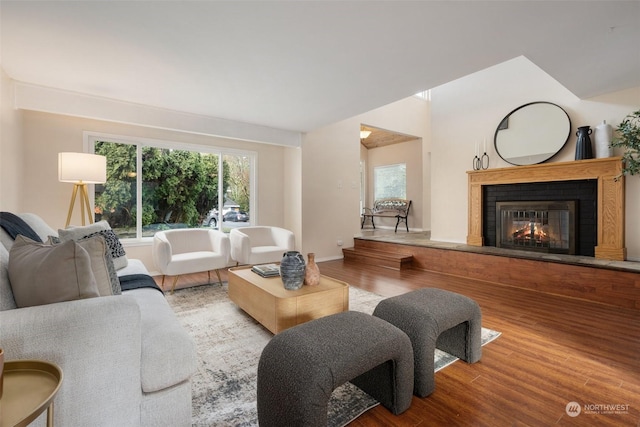 living room featuring light hardwood / wood-style flooring