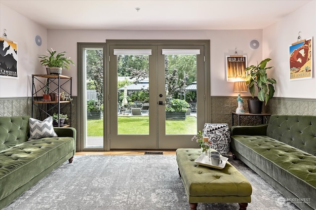 doorway featuring french doors