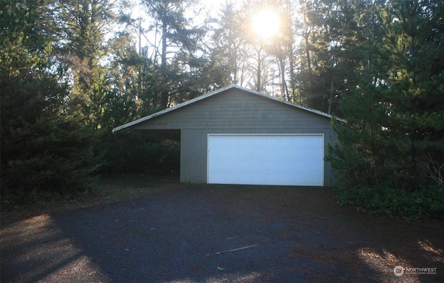 view of garage