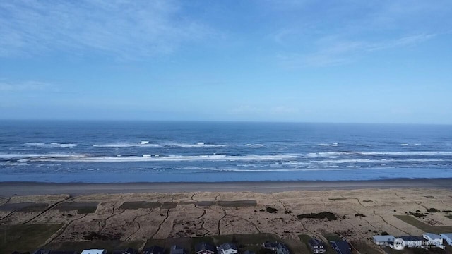 view of water feature with a view of the beach