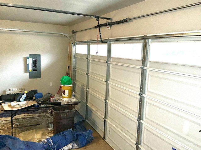 garage featuring electric panel