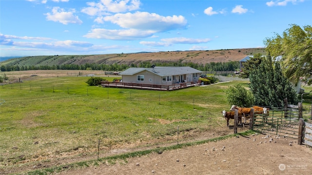 drone / aerial view with a rural view