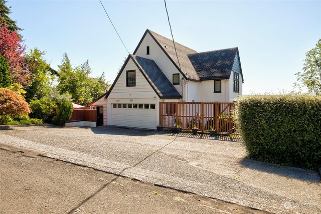 view of front of home with a garage