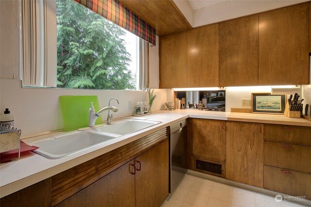 kitchen featuring dishwasher and sink