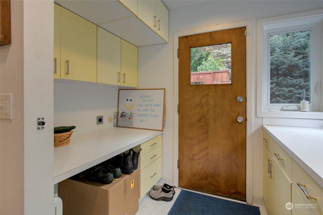 interior space featuring cream cabinets