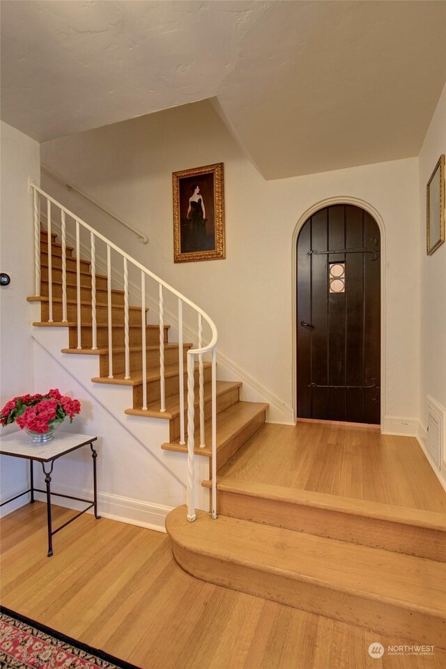 entryway featuring wood-type flooring