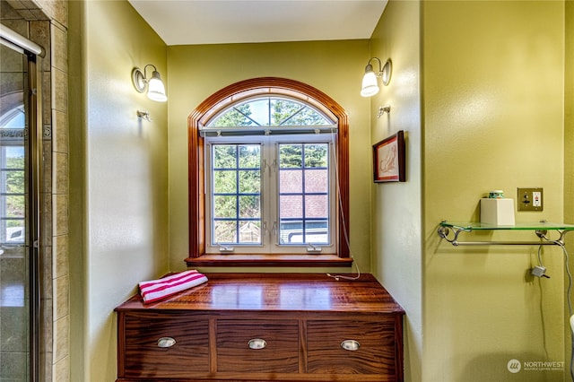 room details with a shower with shower door