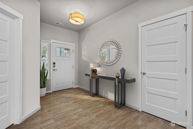 entrance foyer featuring light hardwood / wood-style flooring