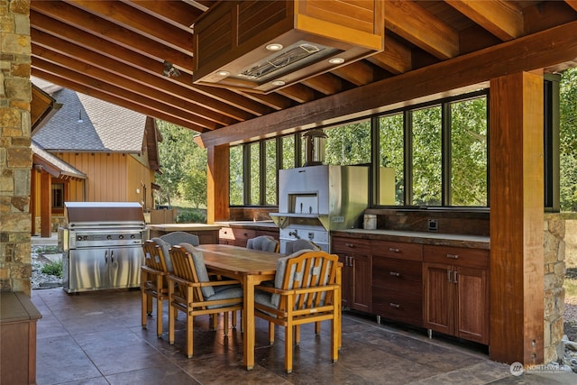 view of patio featuring a grill and area for grilling