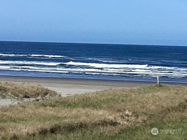 property view of water featuring a view of the beach