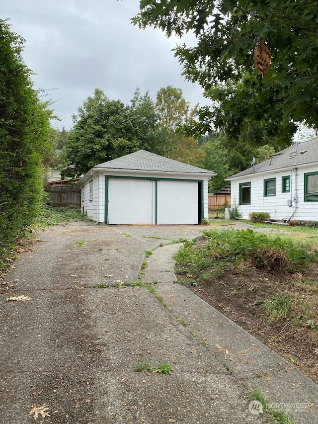 view of garage