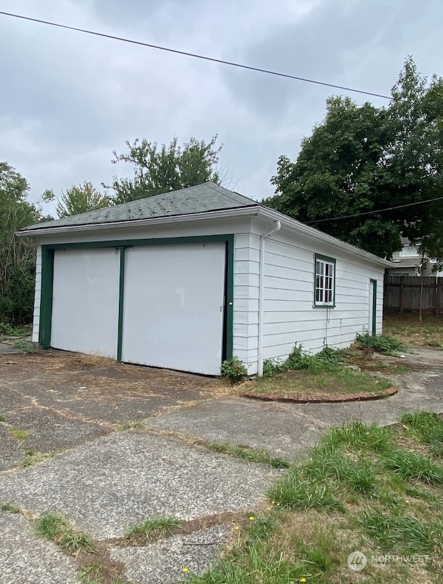 view of garage