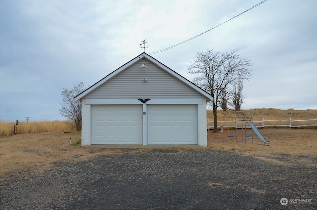 view of garage