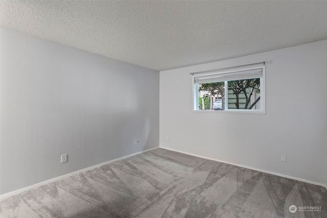 spare room with carpet and a textured ceiling