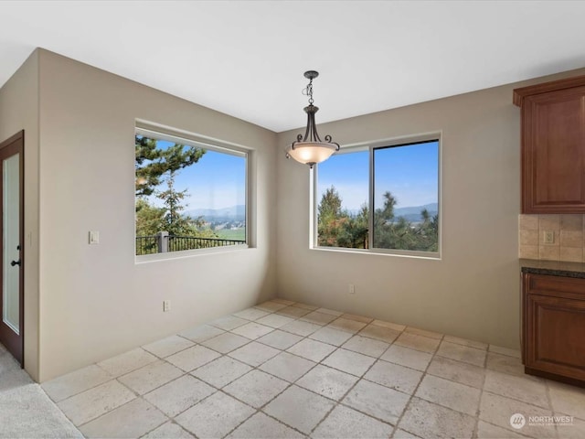 view of unfurnished dining area