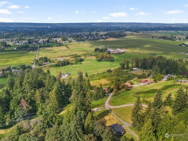 drone / aerial view with a rural view