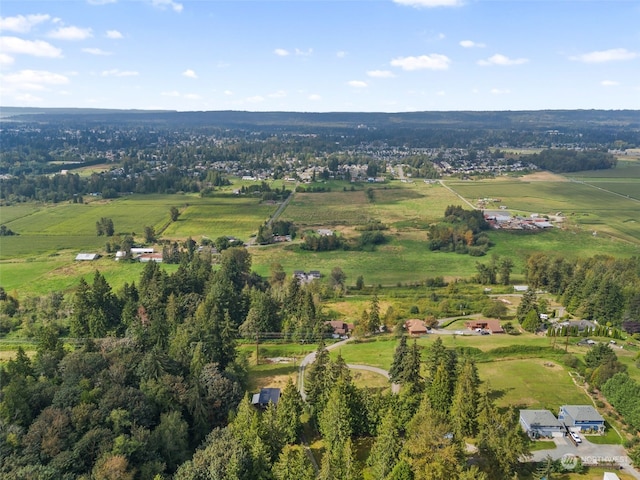 aerial view featuring a rural view