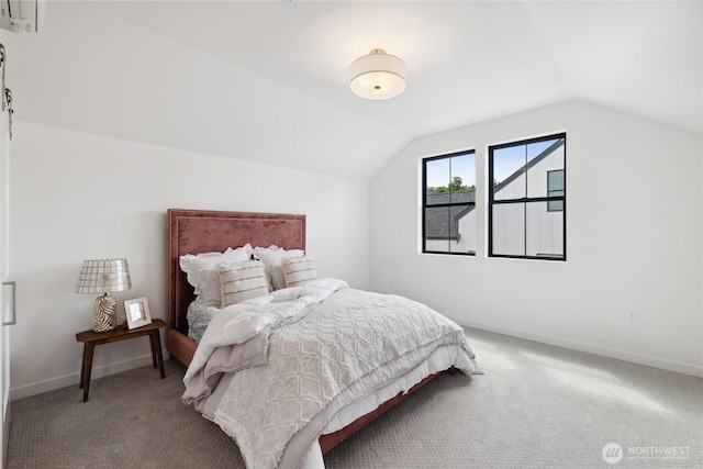 3917 Crosswinds Ct, Anacortes, WA 98221 - carpeted bedroom featuring vaulted ceiling and baseboards