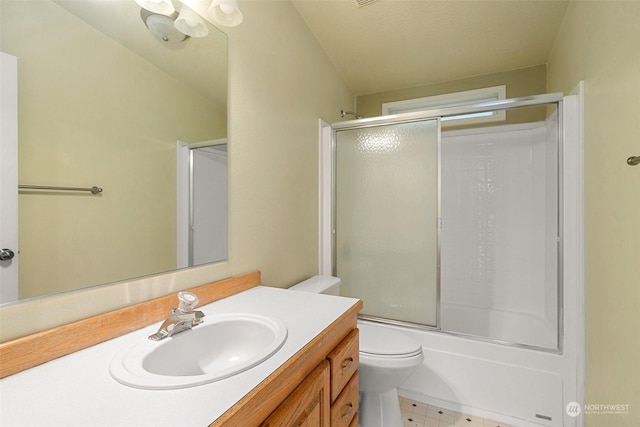 11 SE Fuchsia Ave, Shelton, WA 98584 - full bath with vanity, toilet, and bath / shower combo with glass door
