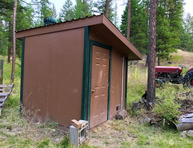 view of shed