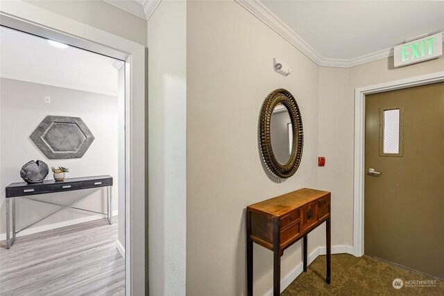 interior space with crown molding