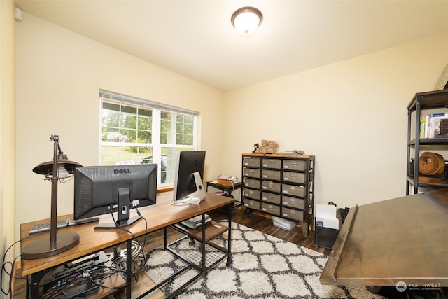 office featuring hardwood / wood-style floors