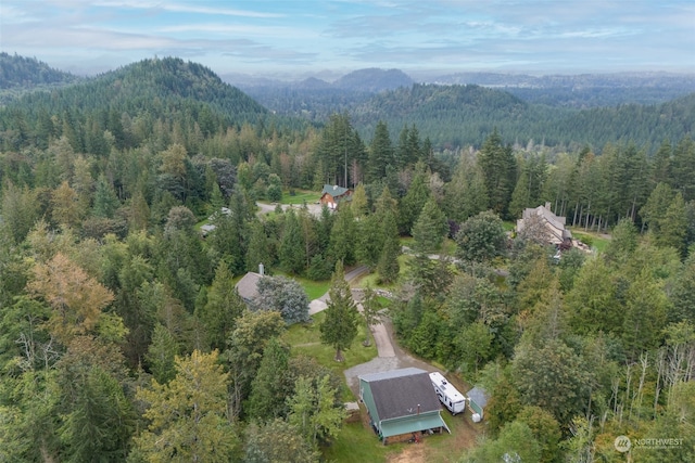 bird's eye view featuring a mountain view