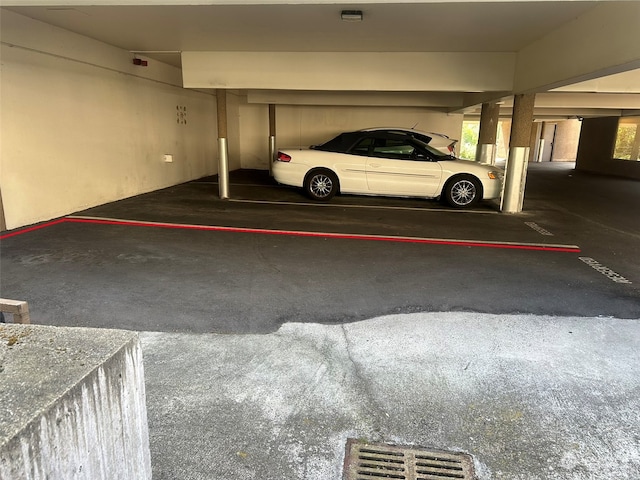 garage with a carport