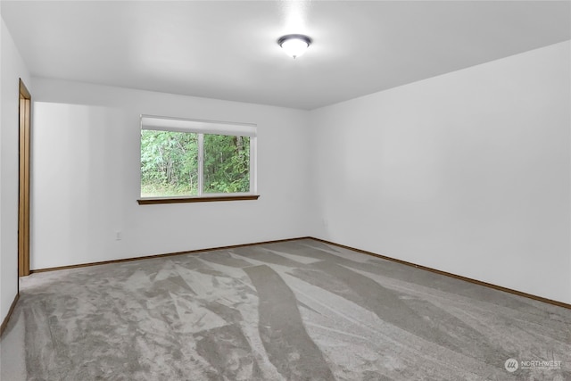 unfurnished room with light carpet