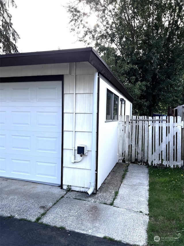 view of garage