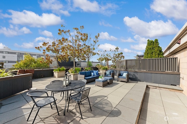 view of patio featuring outdoor lounge area