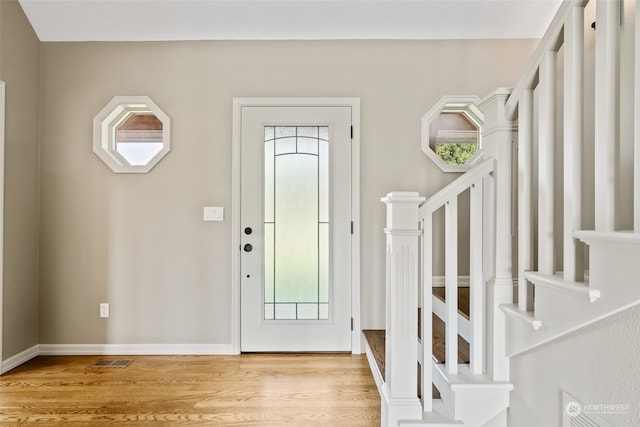 foyer featuring light hardwood / wood-style flooring