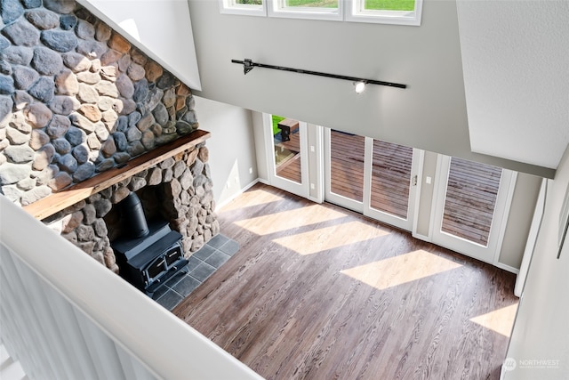 living room with wood-type flooring