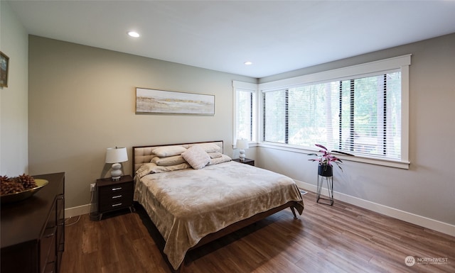 bedroom with hardwood / wood-style flooring