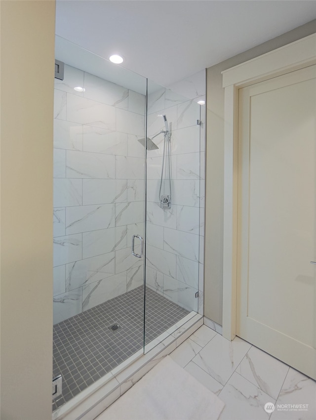 bathroom with walk in shower