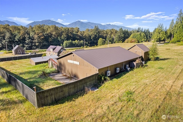 aerial view with a mountain view