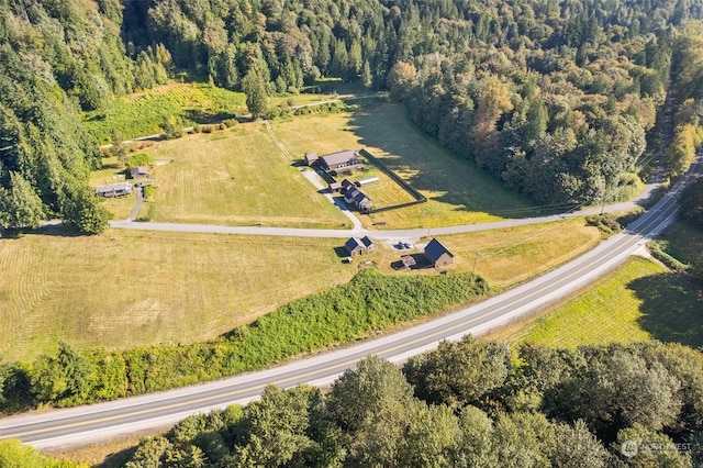 aerial view with a rural view