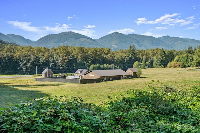 property view of mountains featuring a rural view