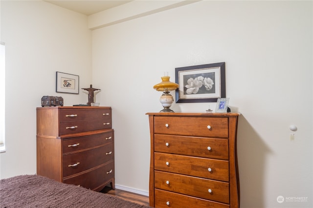 bedroom featuring wood-type flooring