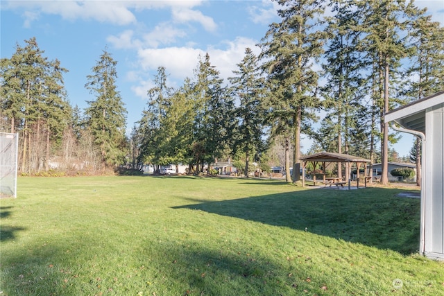 view of yard featuring a gazebo