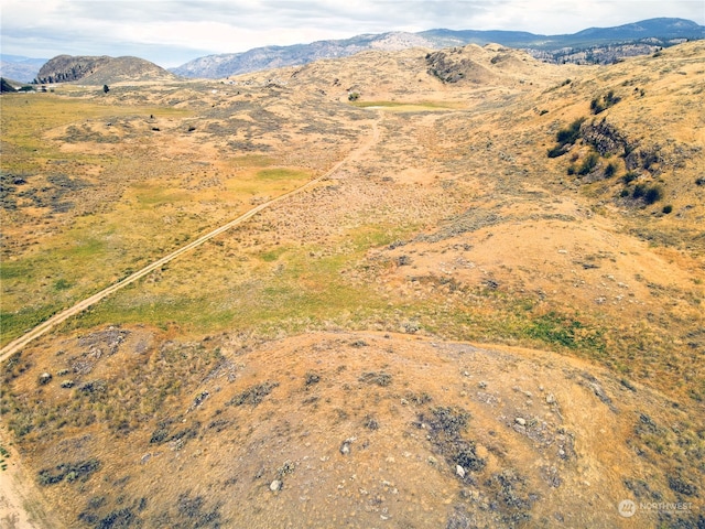 drone / aerial view with a mountain view