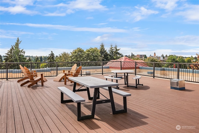 view of wooden deck