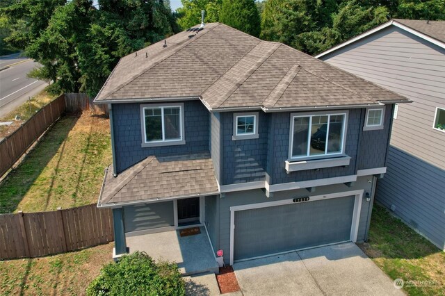 front facade with a garage