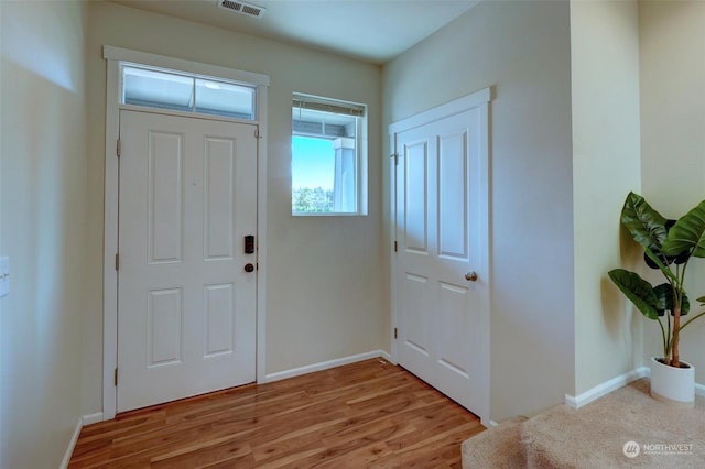 foyer featuring wood-type flooring