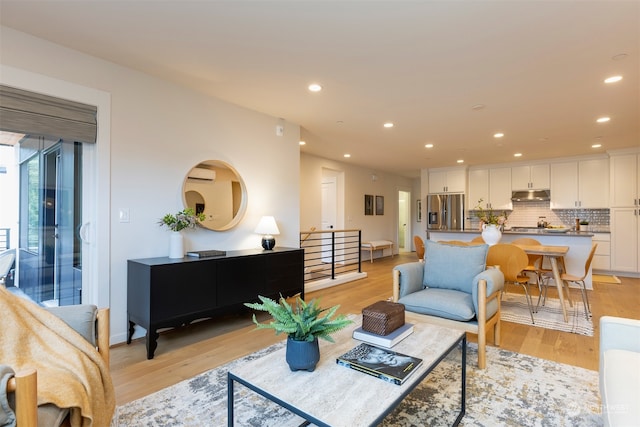 living room featuring light hardwood / wood-style floors