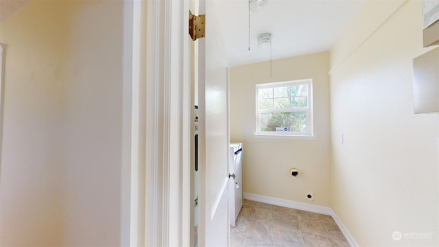 interior space with electric dryer hookup