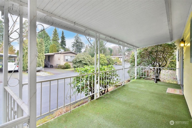 view of patio featuring covered porch