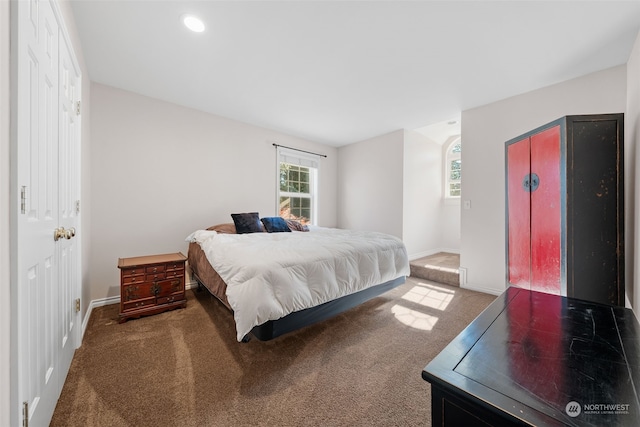 view of carpeted bedroom