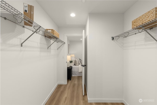 spacious closet with wood-type flooring